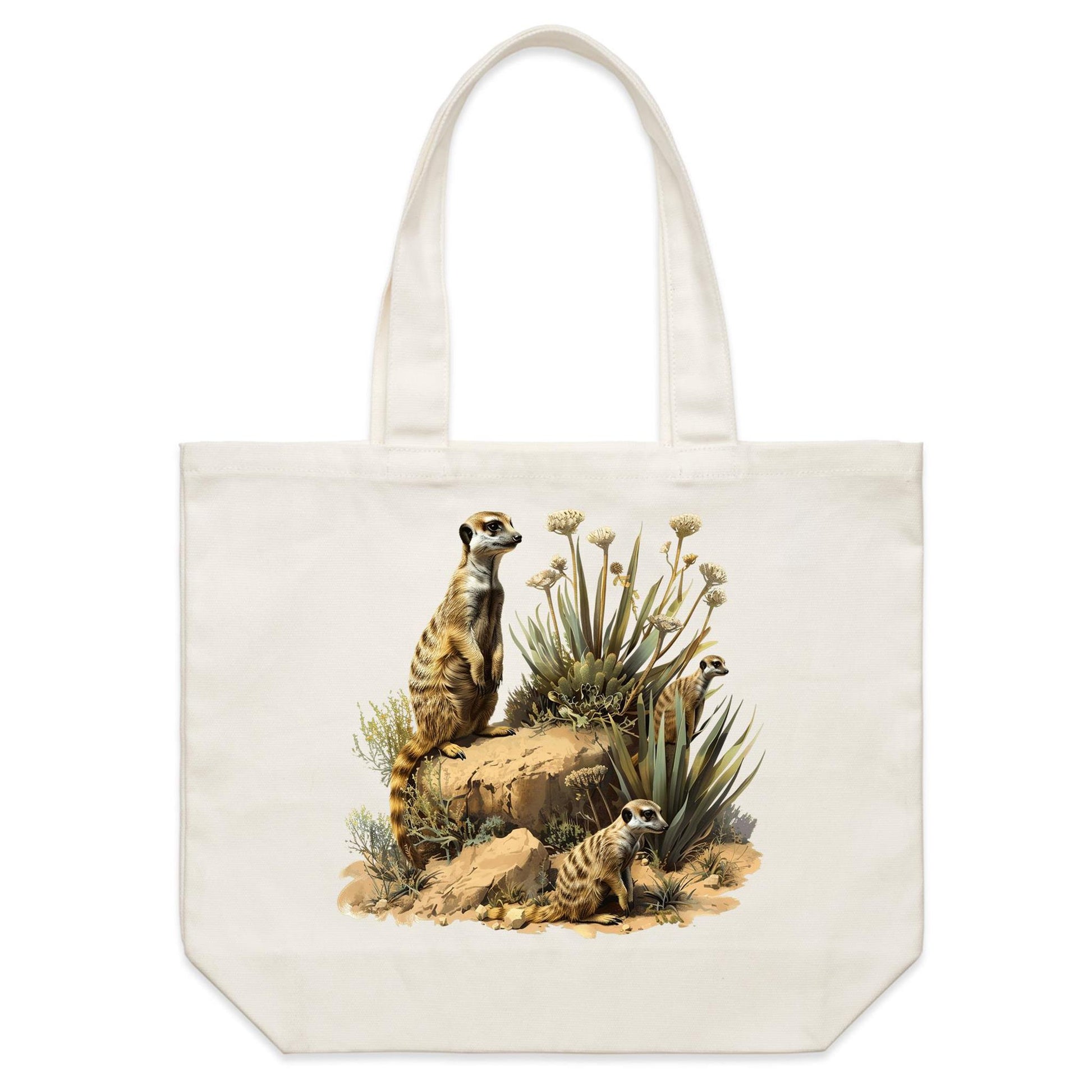 Earthfolk canvas Tote Bag - Meerkat Manor - The Crescent Moon