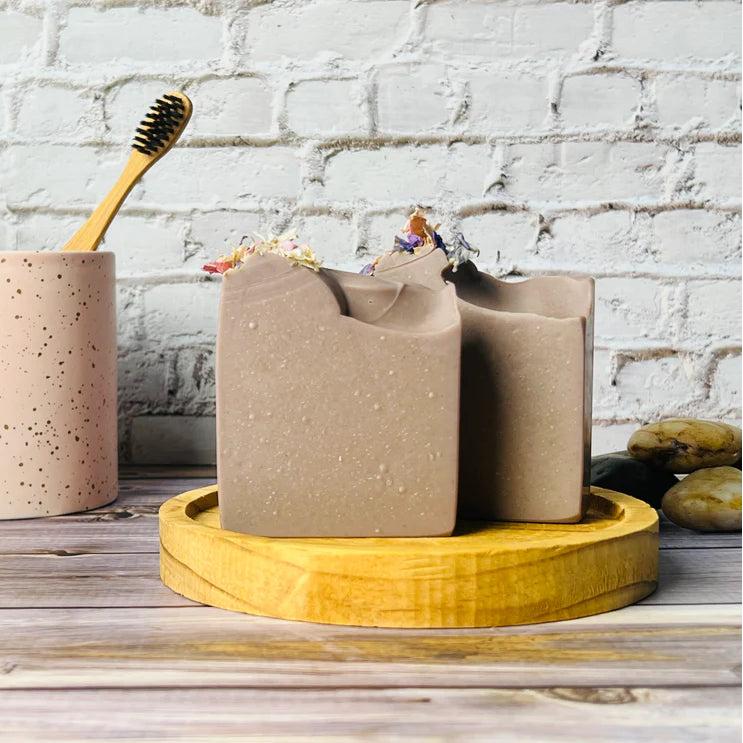 Brazilian purple clay with rosemary essential oil hand made soap by Cedarwood Road