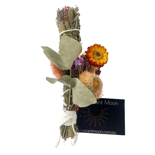 Lavender floral smudge stick handmade