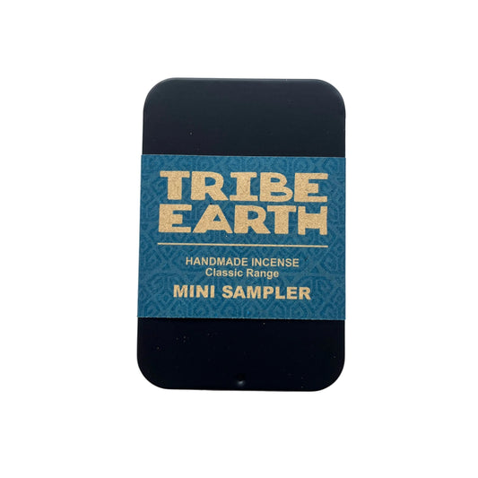Tribe Earth handmade incense mini sampler packaging on a white background