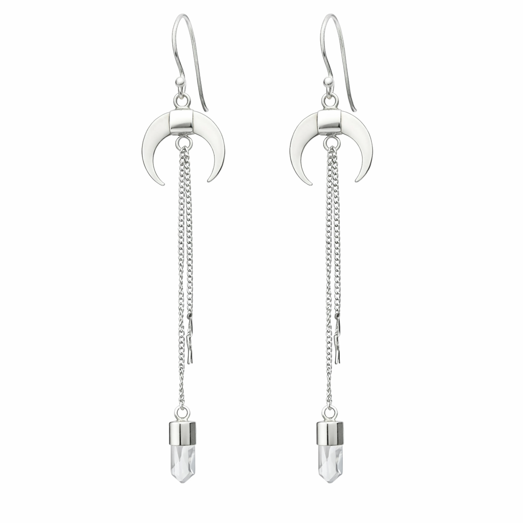 Sterling Silver Clear Quartz Earrings