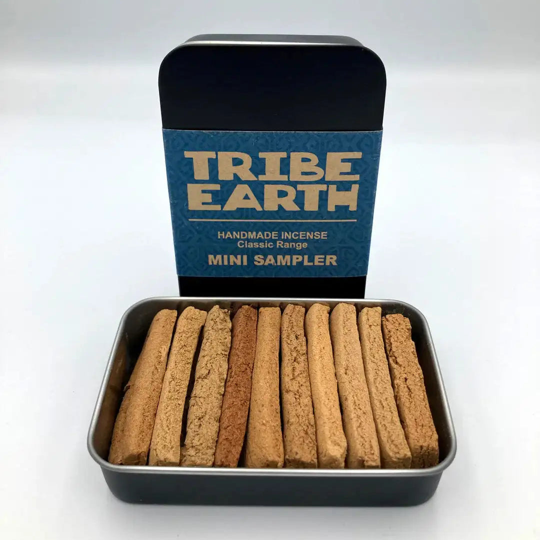 Tribe Earth handmade incense sticks mini sampler on a white background
