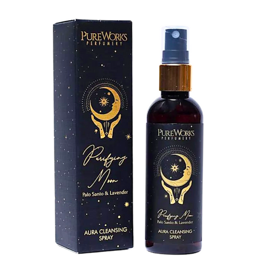 Aura Cleansing Spray - Purifying Moon - Palo Santo and Lavender - The Crescent Moon