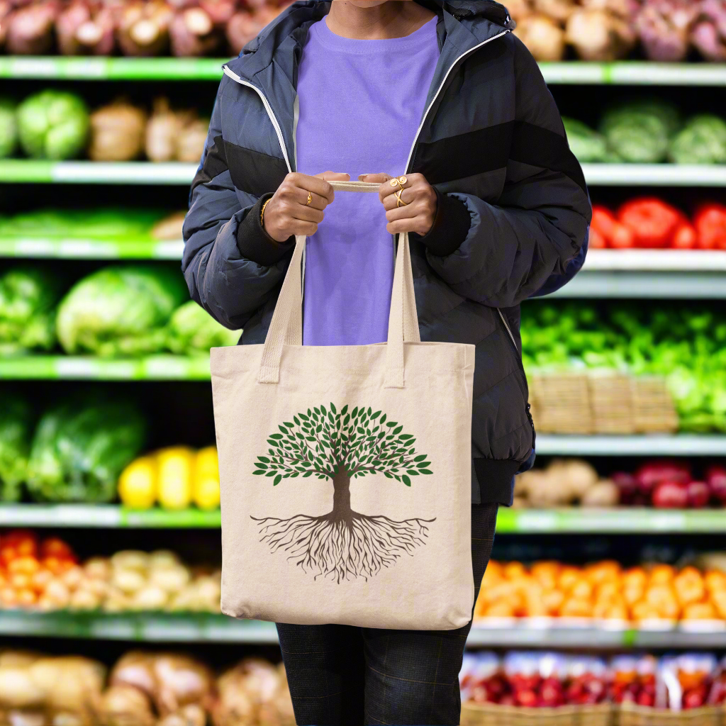 Earthfolk Canvas Tote Bag - As Above So below - The Crescent Moon