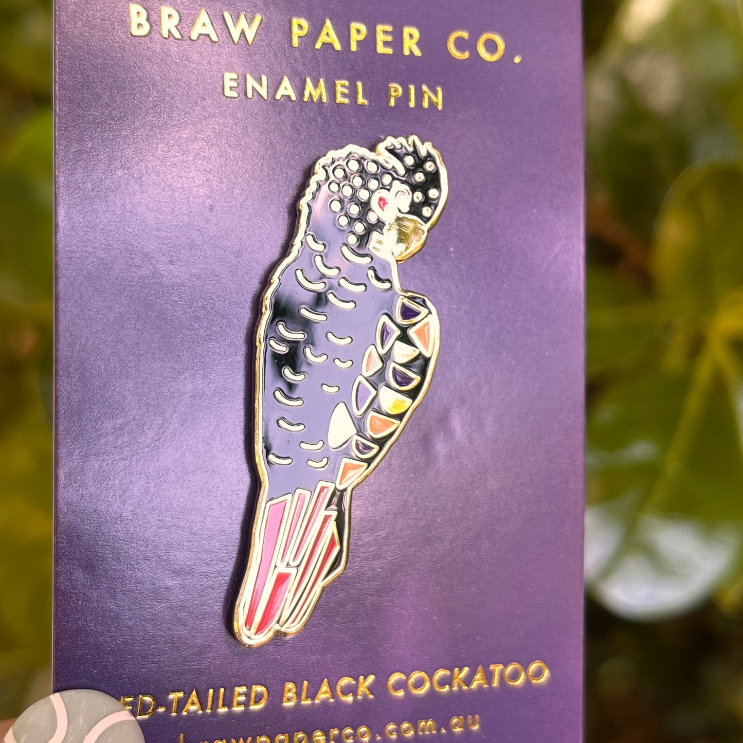 Red Tailed Black Cockatoo Enamel Pin