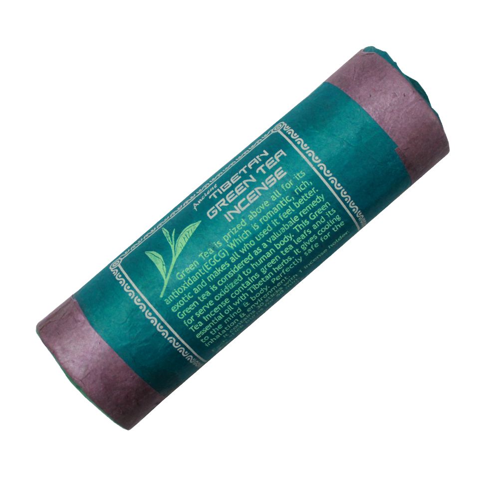Roll of Tibetan Green Tea Incense on a white background