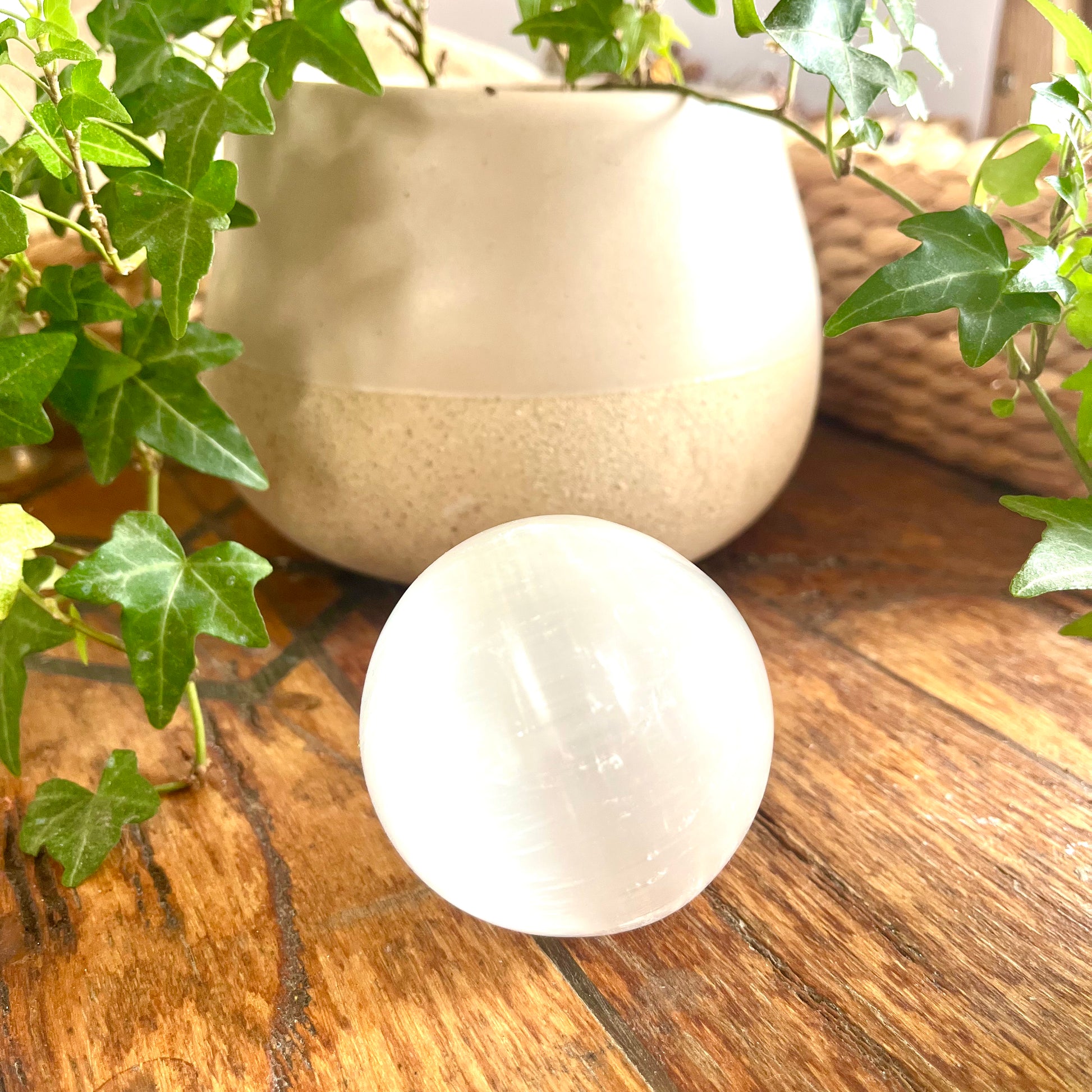 selenite crystal sphere