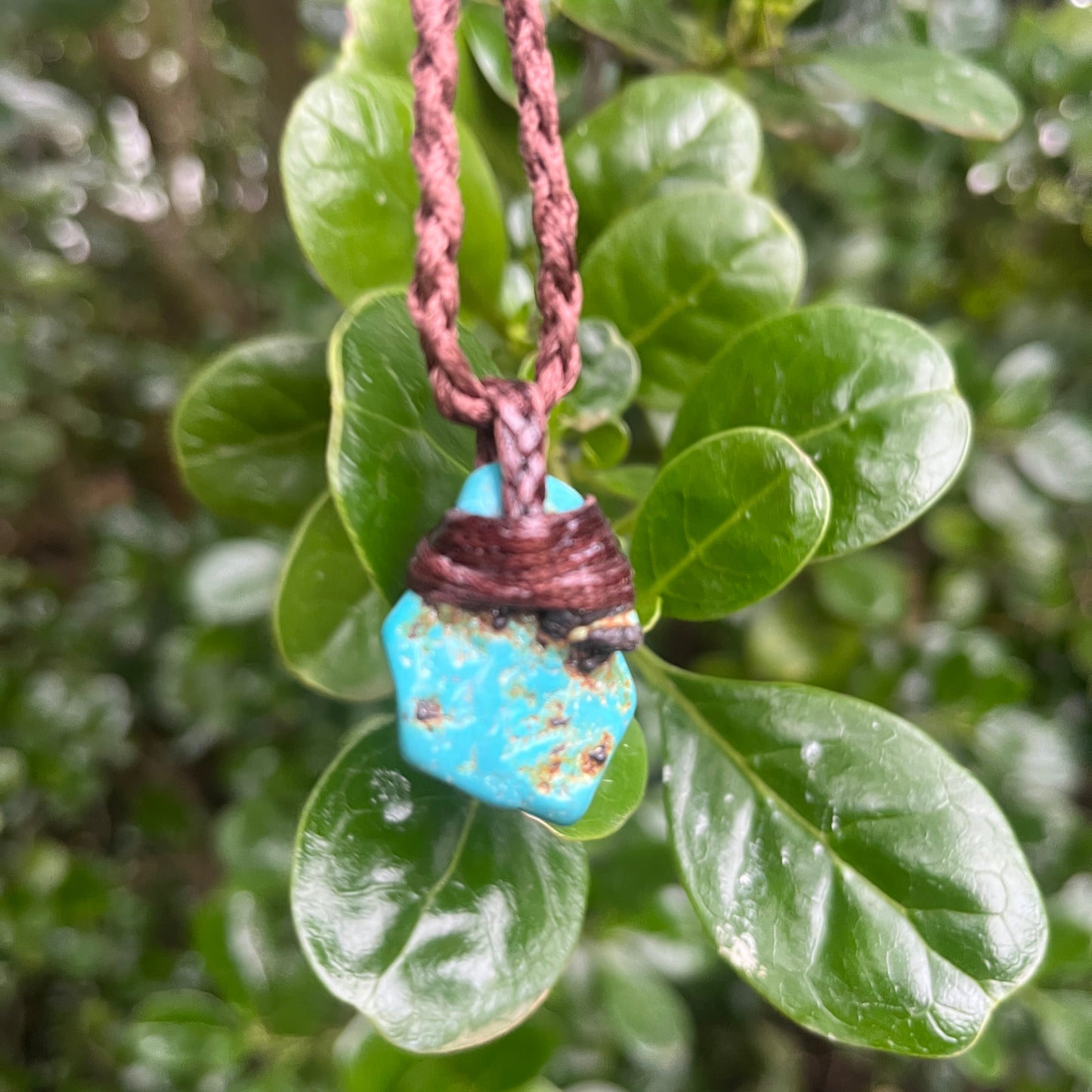 Tribe Talisman Macrame Necklace - Tibetan Torquoise - The Crescent Moon