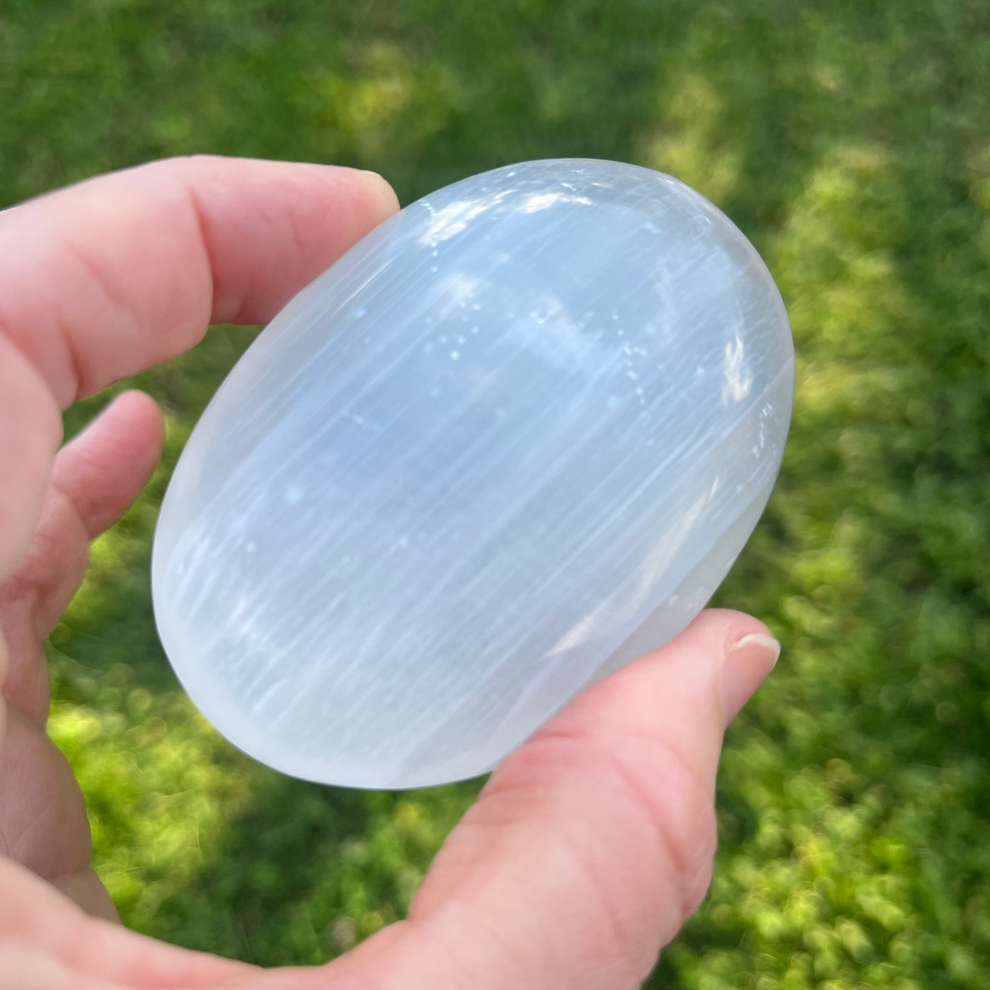 Selenite Crystal Palmstone