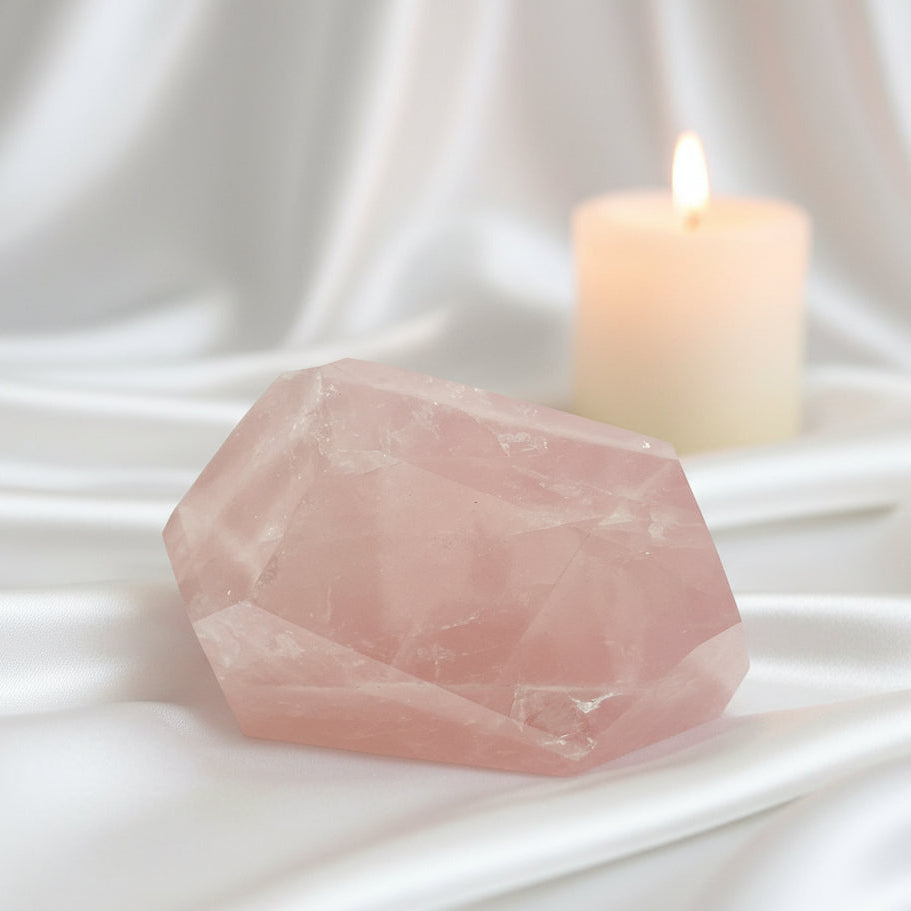 Rose Quartz Crystal Polished Freeform 382gm