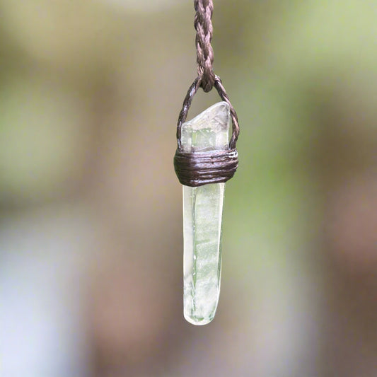 Tribe Talisman Macarame Necklace- Clear Quartz - The Crescent Moon