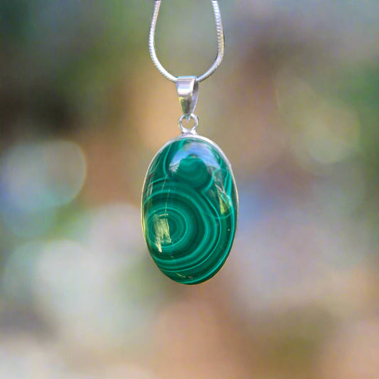 Sterling Silver Malachite Pendant
