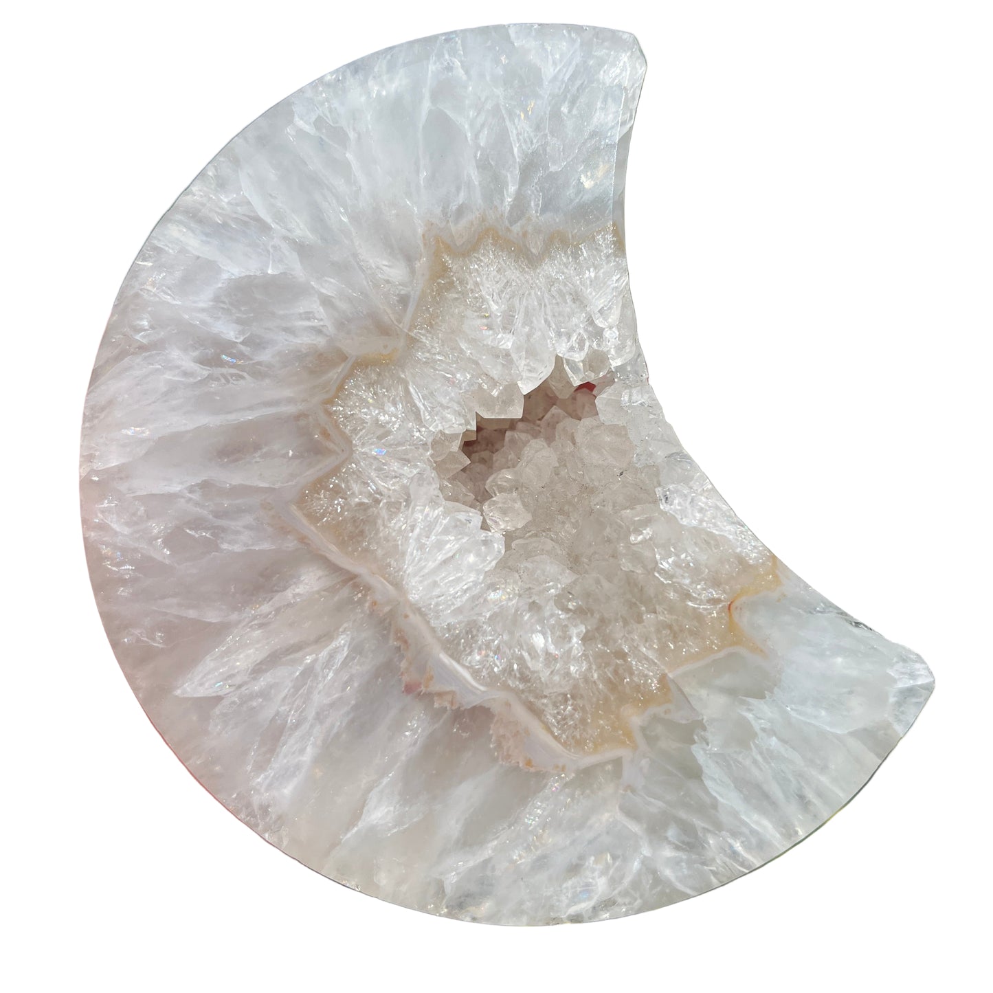 Agate Crystal Crescent Moon Geode