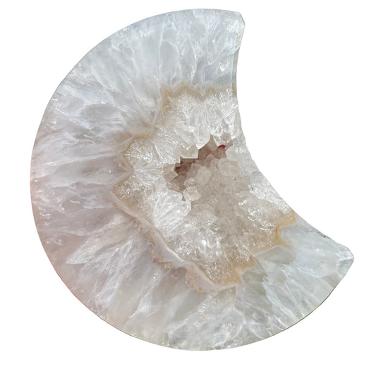 Agate Crystal Crescent Moon Geode
