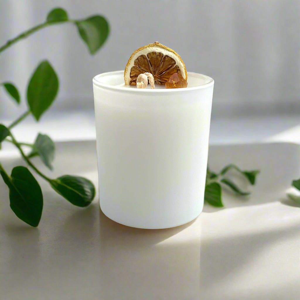 Citrine Crystal Candle - Abundance and Prosperity