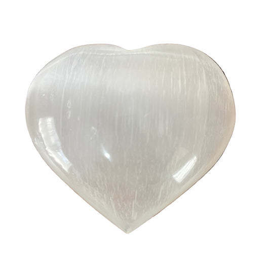 Heart-shaped selenite crystal 