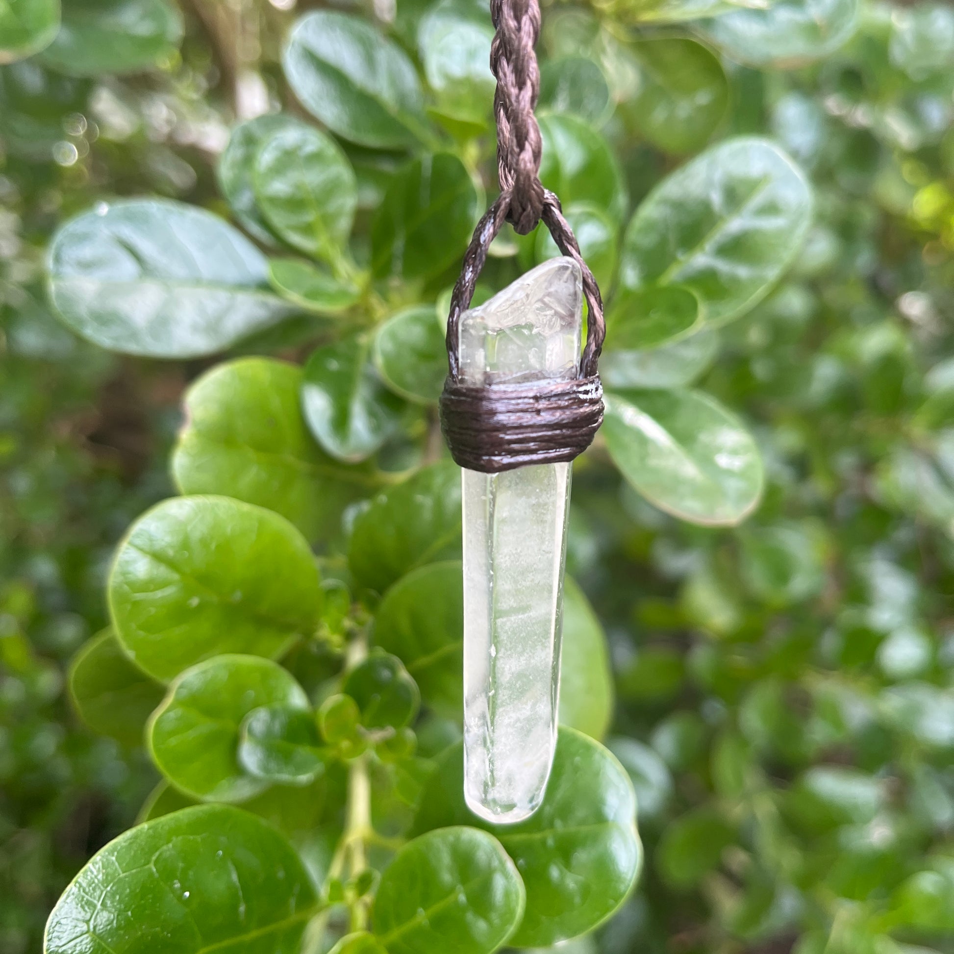 Tribe Talisman Macarame Necklace- Clear Quartz - The Crescent Moon