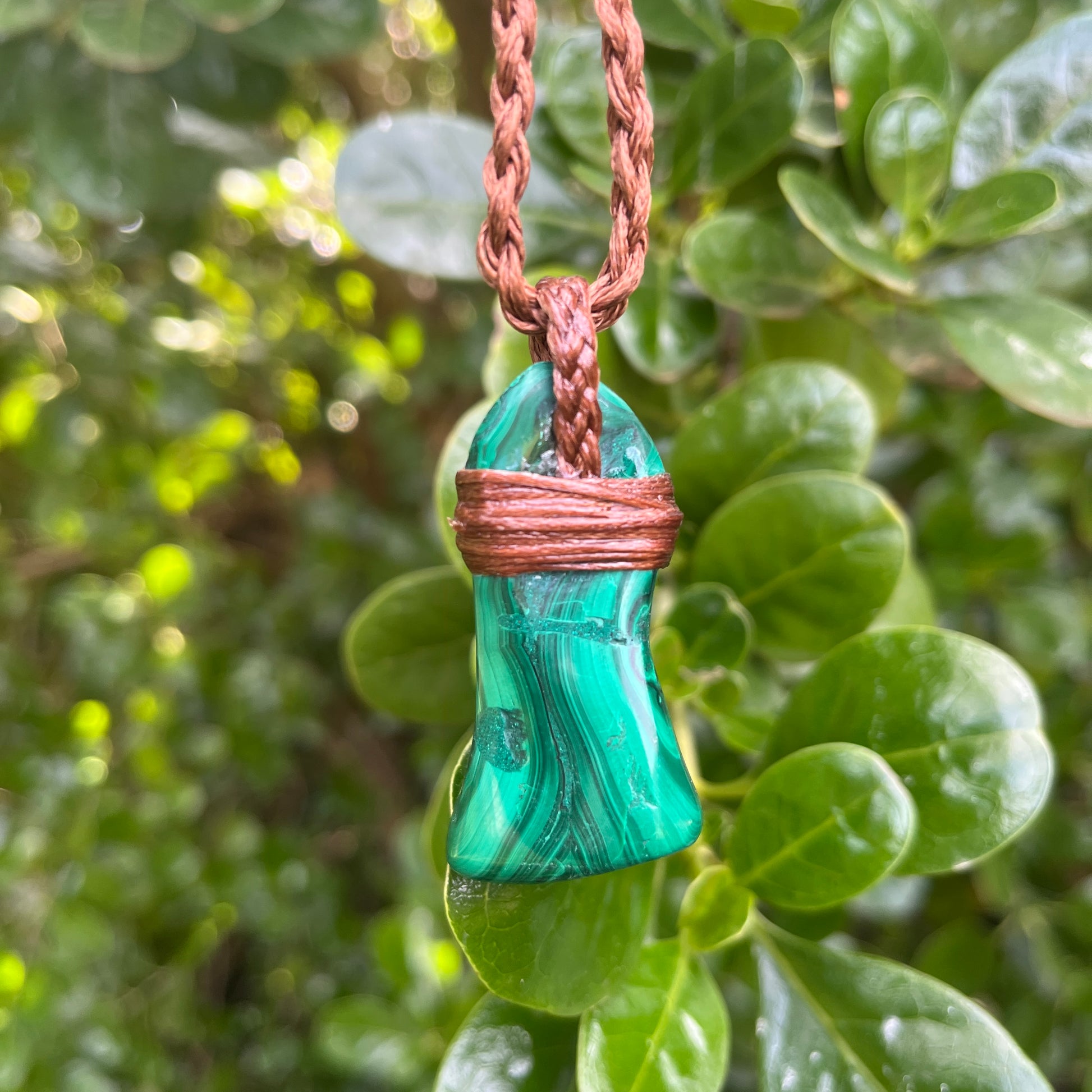 Tribe Talisman Macrame Necklace - Malachite - The Crescent Moon