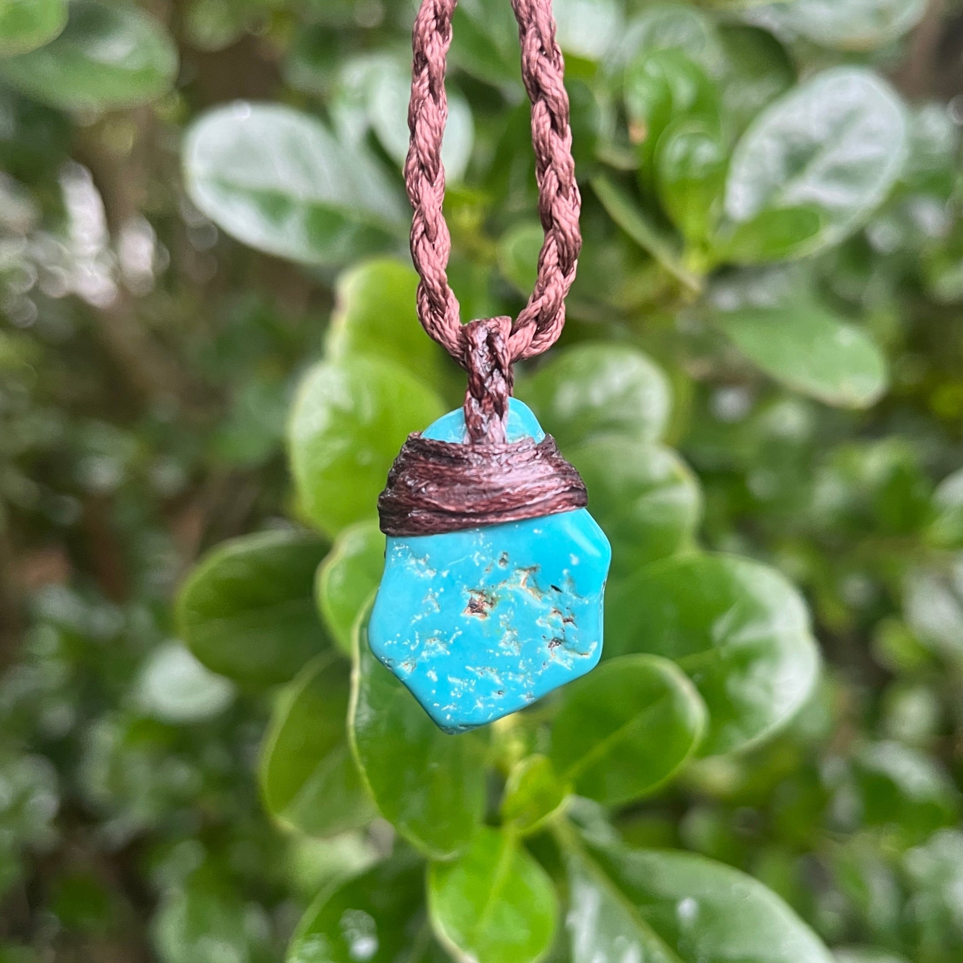 Tribe Talisman Macrame Necklace - Tibetan Torquoise - The Crescent Moon