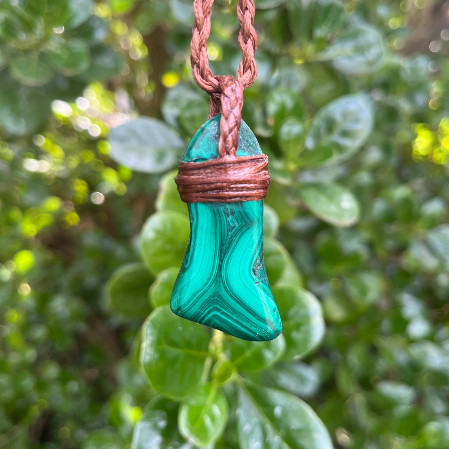 Tribe Talisman Macrame Necklace - Malachite - The Crescent Moon