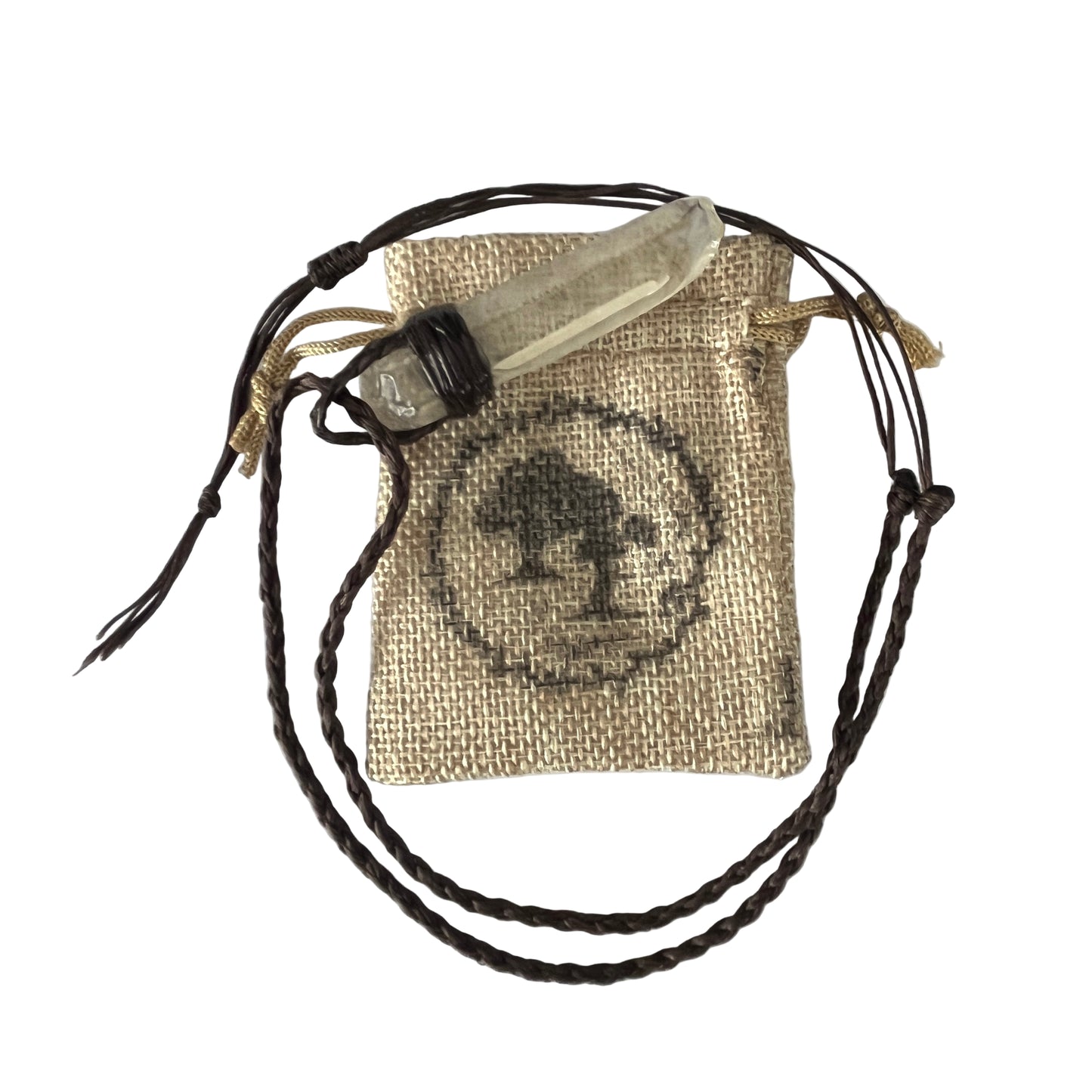 Tribe Talisman Macarame Necklace- Clear Quartz - The Crescent Moon