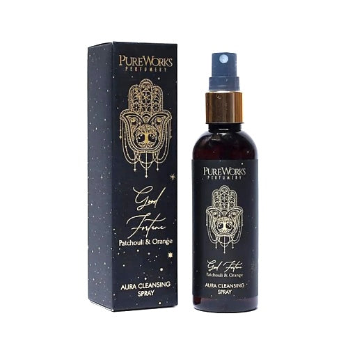 Aura Cleansing Spray - Good Fortune -Patchouli and Orange - The Crescent Moon