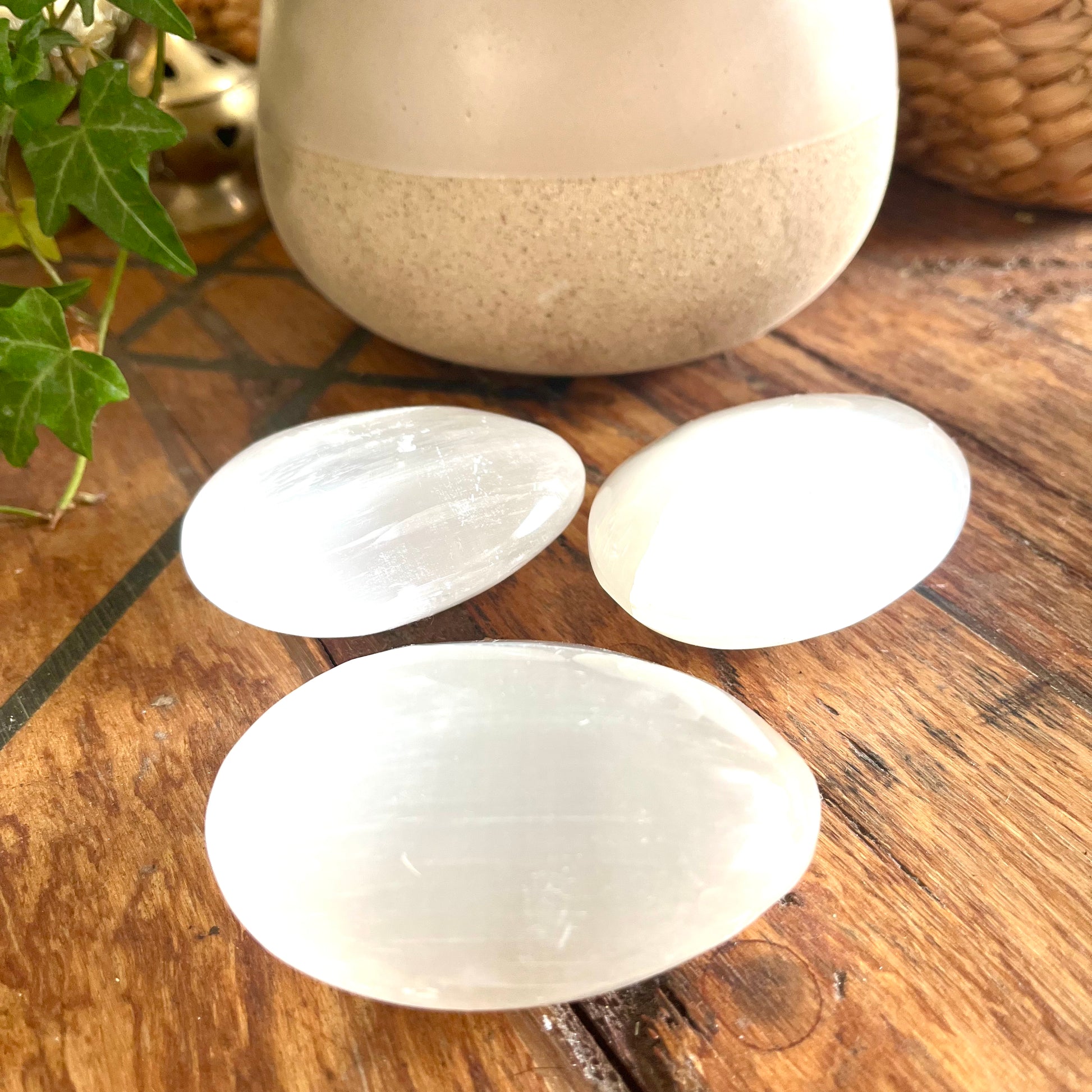 selenite crystal palmstones