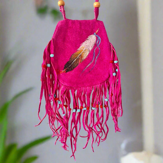 Pink crystal pouch