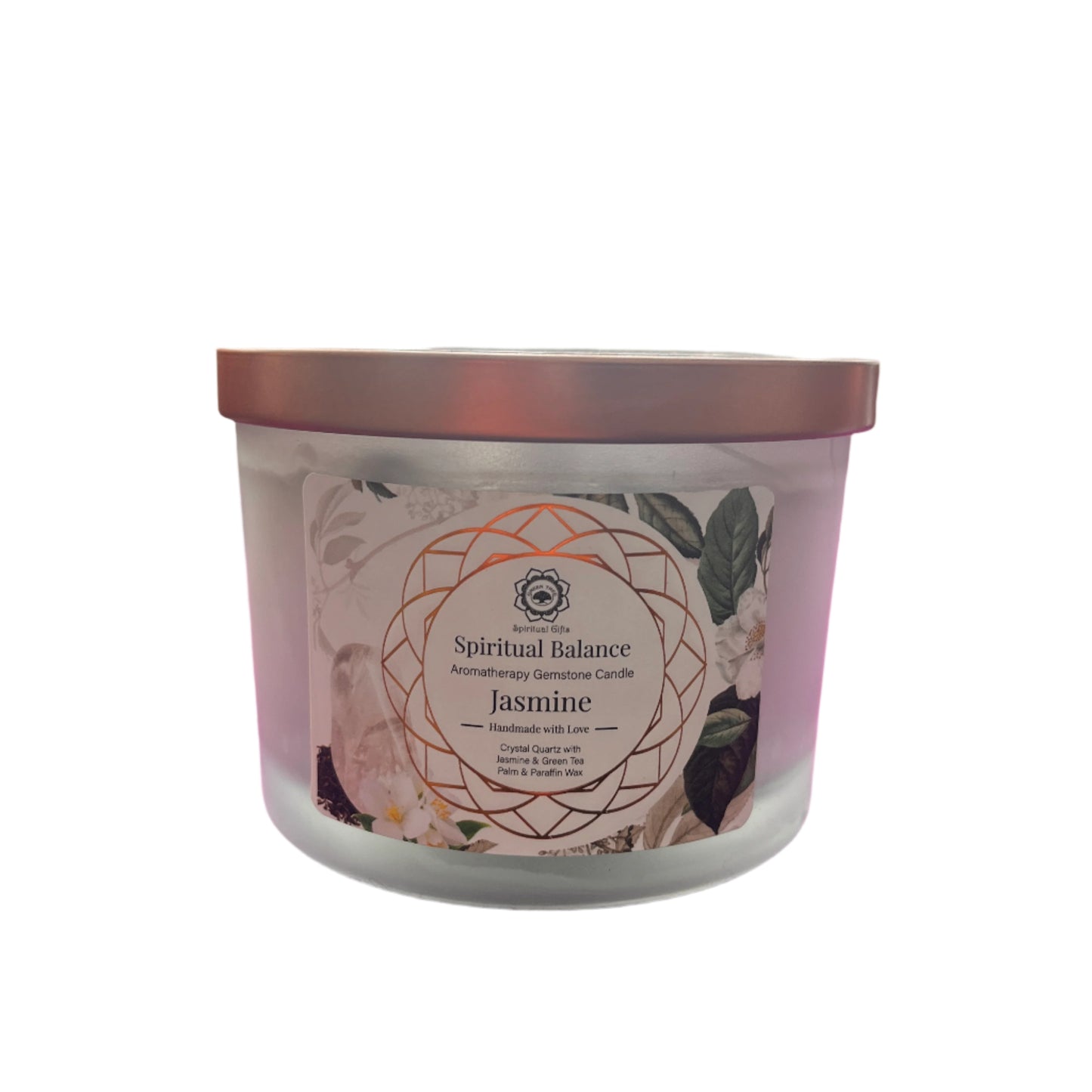Jasmine and Green Tea Crystal Candle - The Crescent Moon
