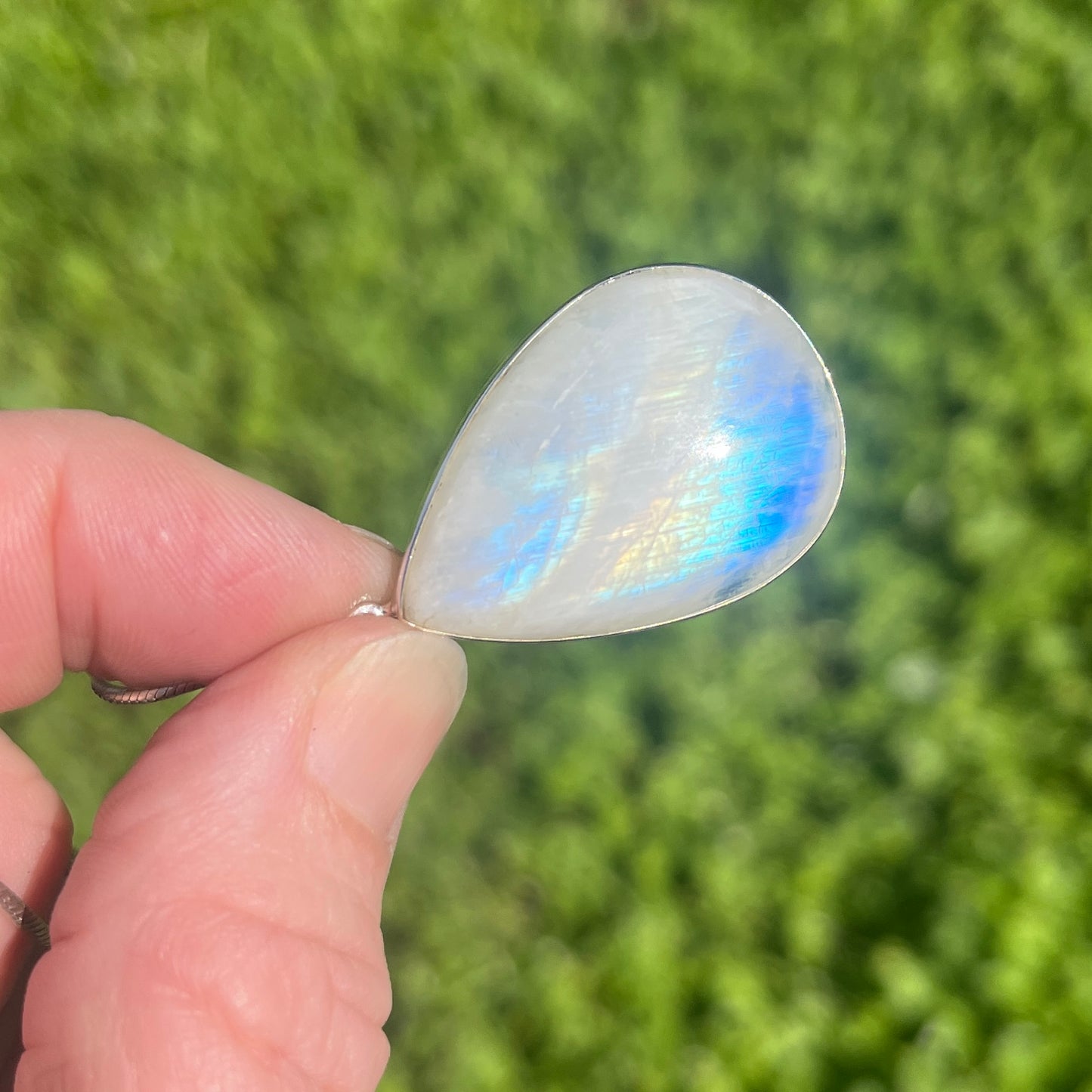 Sterling Silver Rainbow Moonstone Pendant