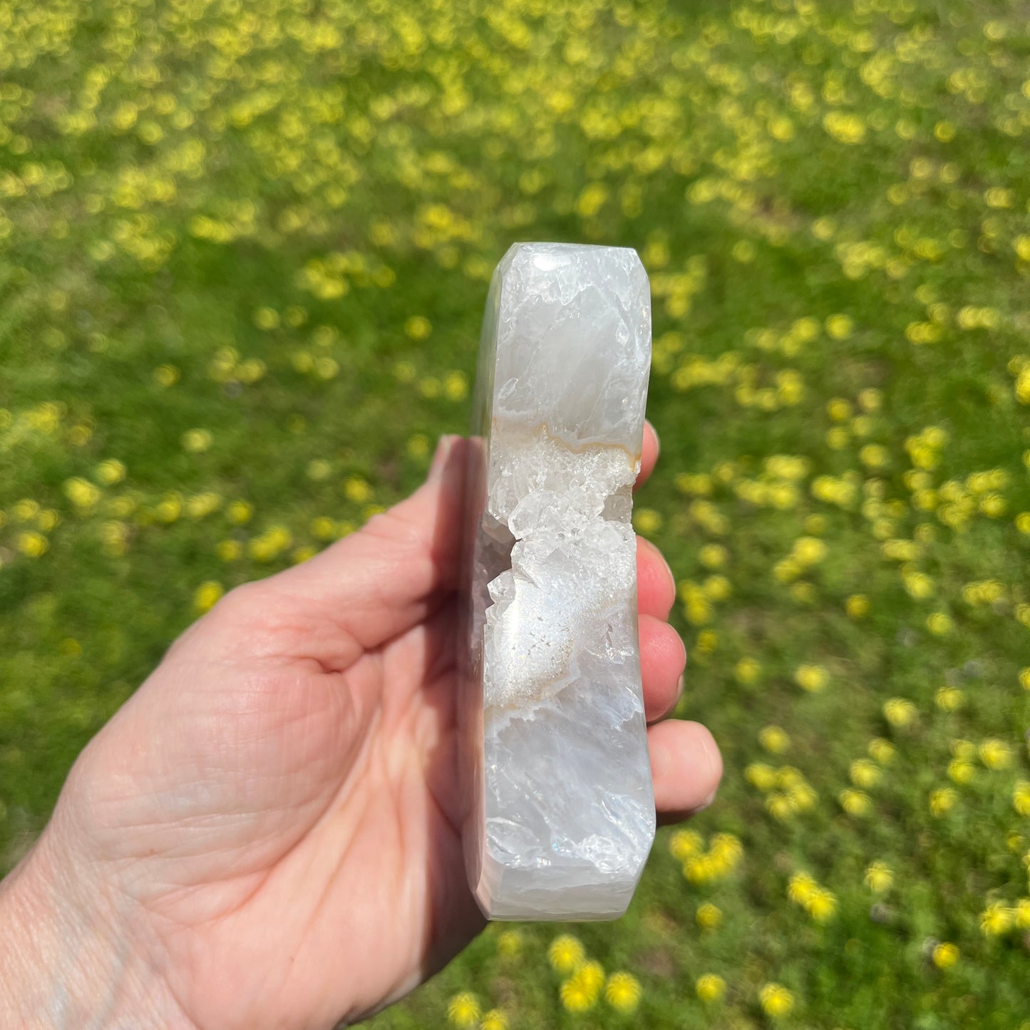 Agate Crystal Crescent Moon Geode