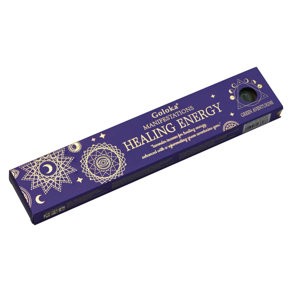 Goloka Healing Energy incense packaging on a white background