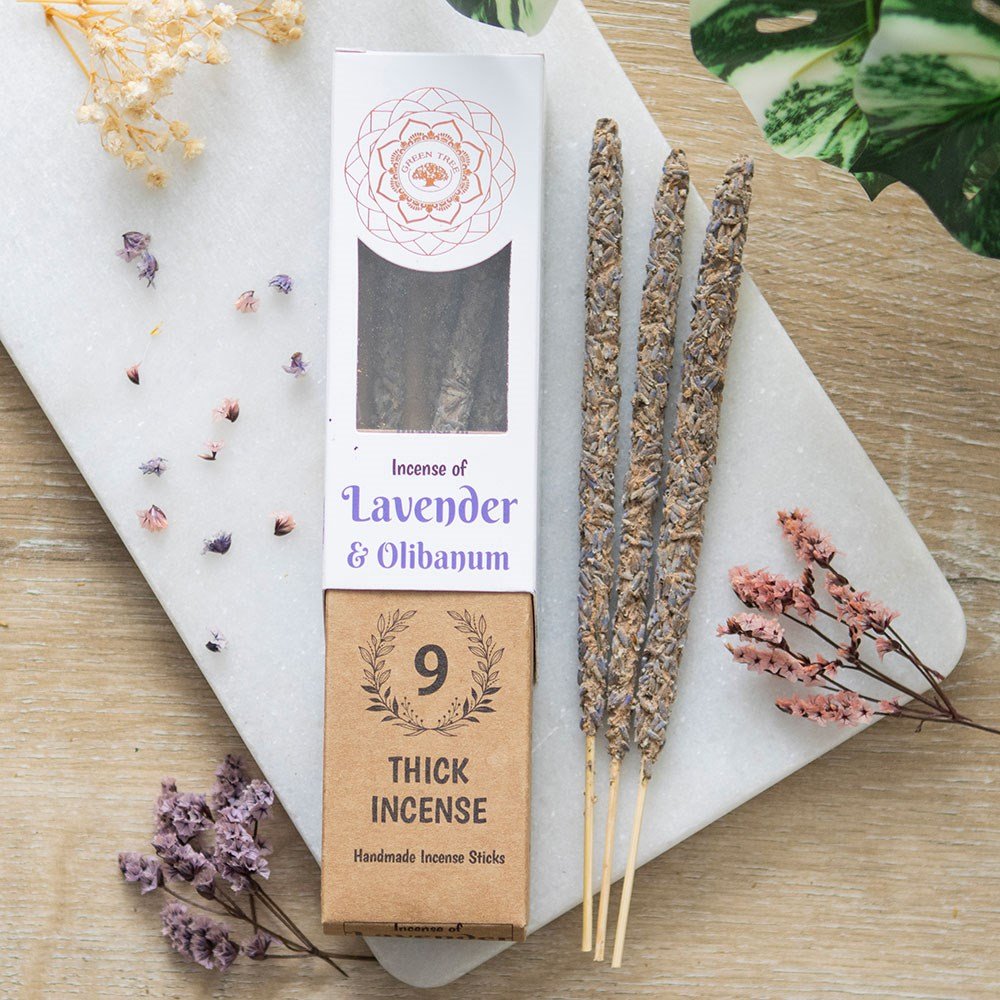 Lavender & Olibanum Incense – 9 Thick Natural Sticks