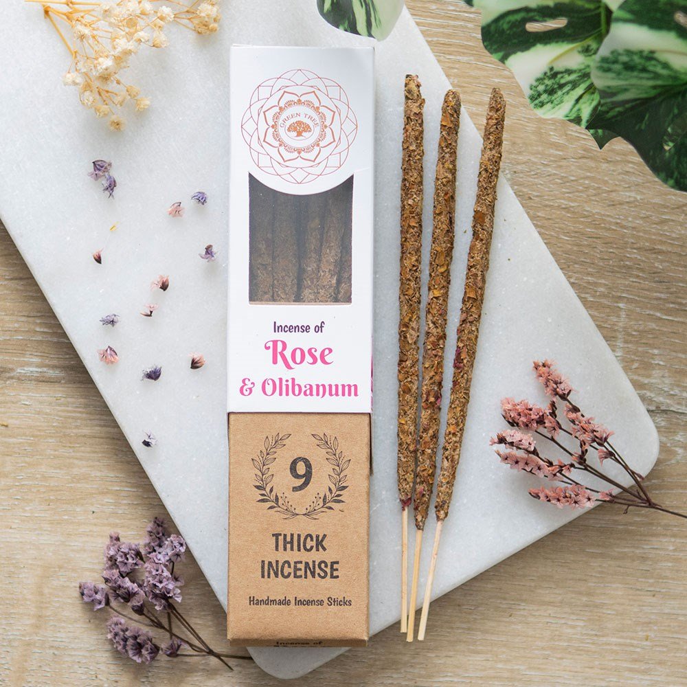 Rose & Olibanum Incense – 9 Thick Natural Sticks