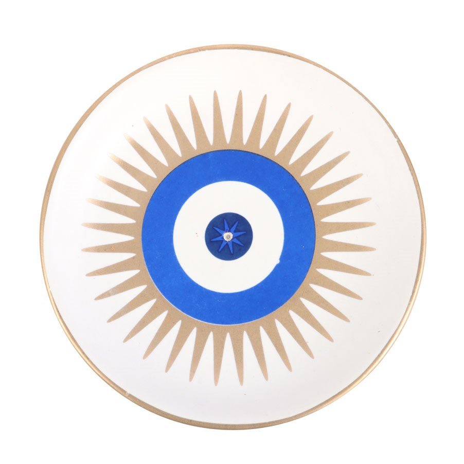 Ceramic Incense Holder - Evil Eye - The Crescent Moon