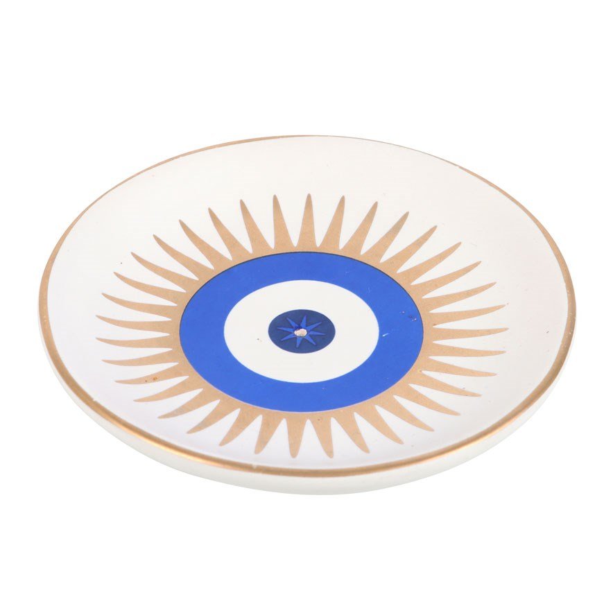 Ceramic Incense Holder - Evil Eye - The Crescent Moon