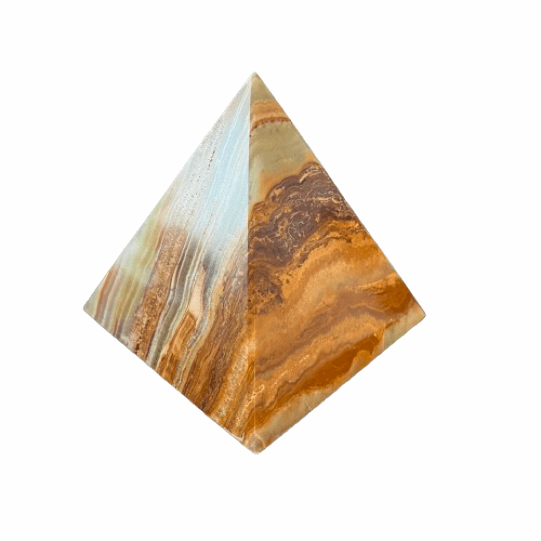 Banded calcite pyramid