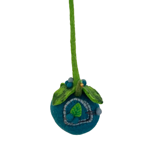 Hanging felt fairy pod