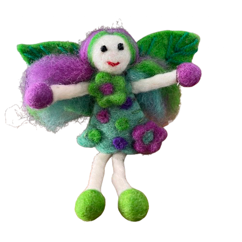 Felt Fairy - Enchanted Green Fairy - The Crescent Moon