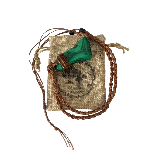 Tribe Talisman Macrame Necklace - Malachite - The Crescent Moon