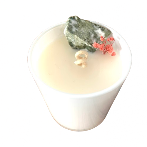 Tree Agate Crystal Candle - Positive Vibes