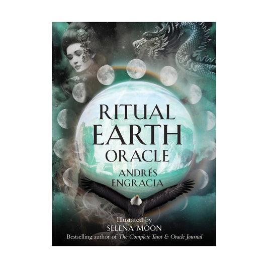 oracle card cover of ' Ritual Earth Oracle' with mystical design elements.