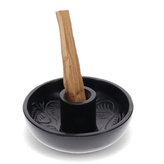 Palo santo holder made out of soapstone - The Crescent moon