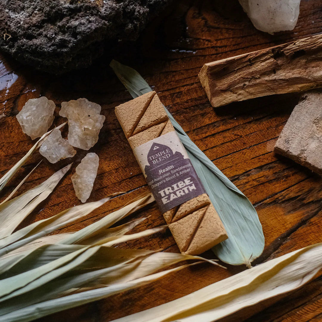 Sandalwood & Amber Incense (Realm Temple Blend) - Tribe Earth