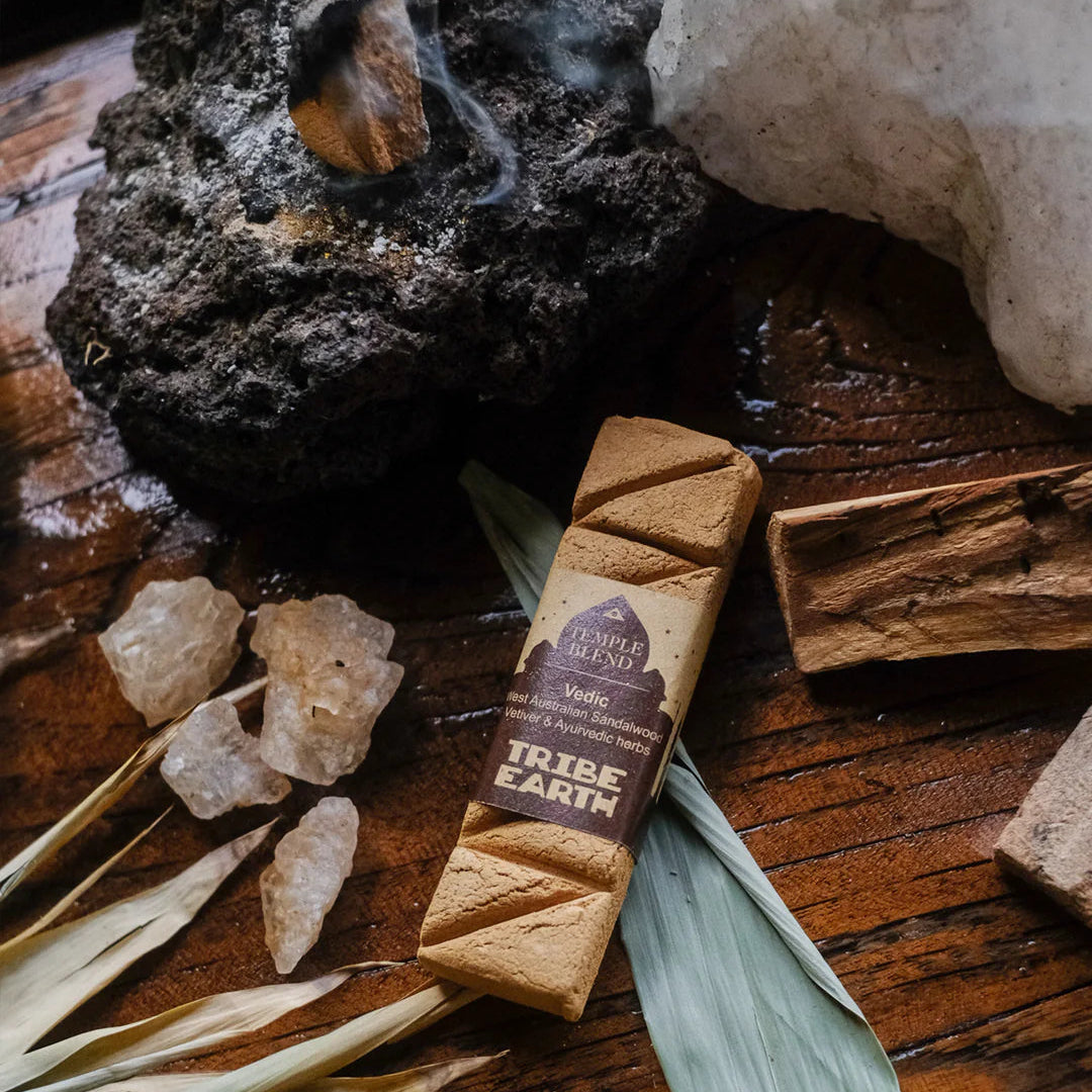 Sandalwood & Vetiver Incense (Vedic Temple Blend) - Tribe Earth