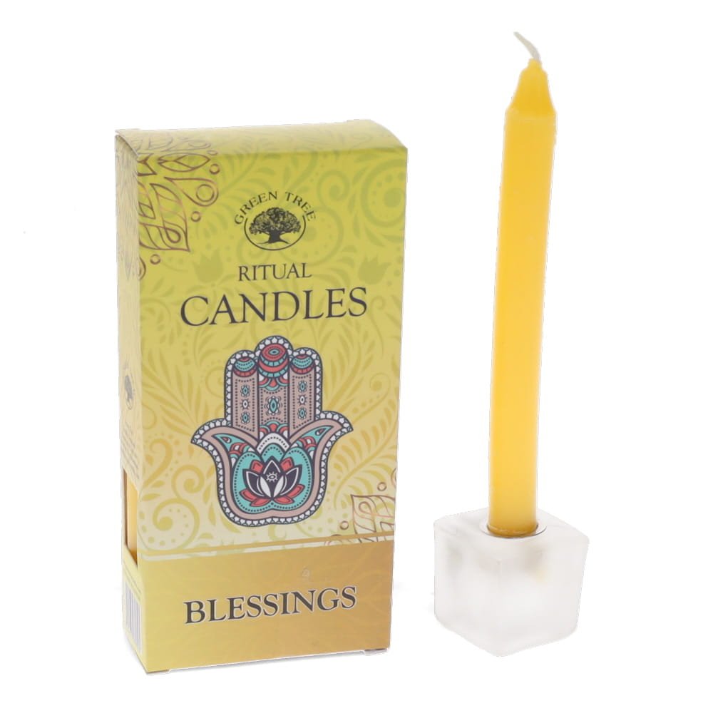 Yellow wishing ritual candles for blessings in your life