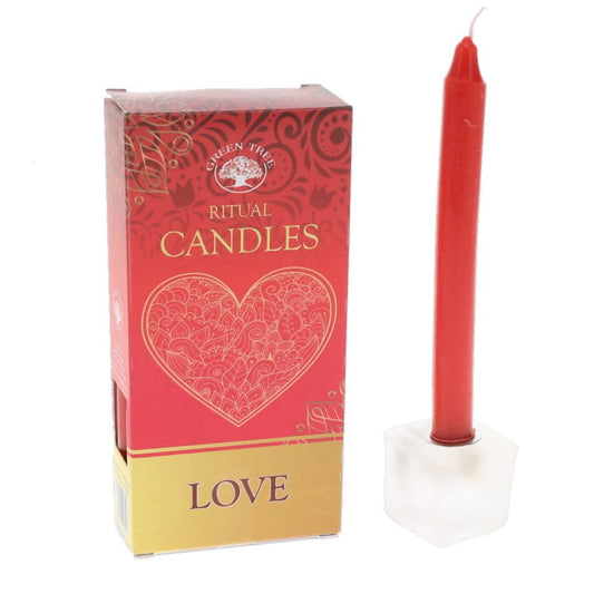 Red wishing ritual candles for love