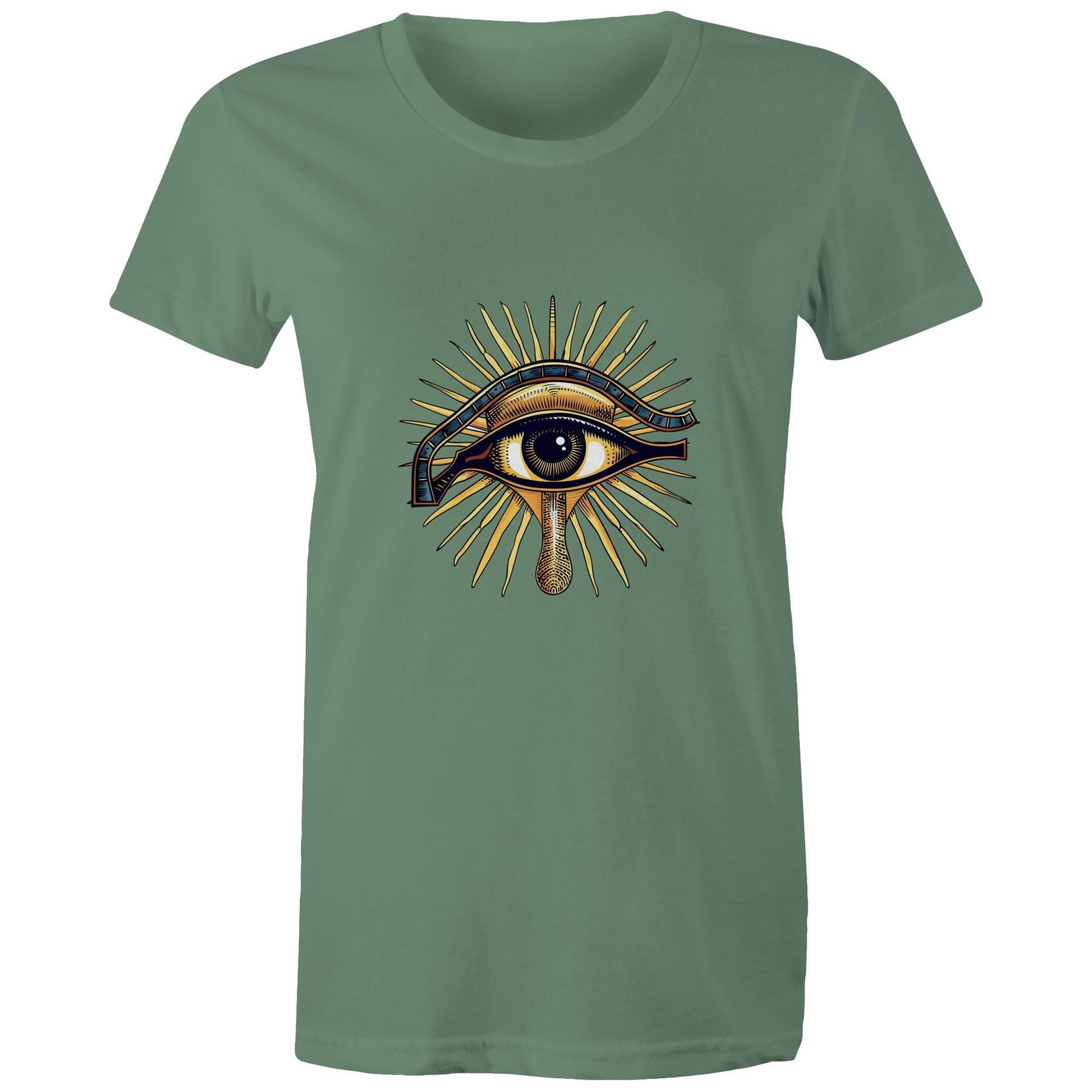 Women's Earthfolk T shirt - Eye of Horus - The Crescent Moon