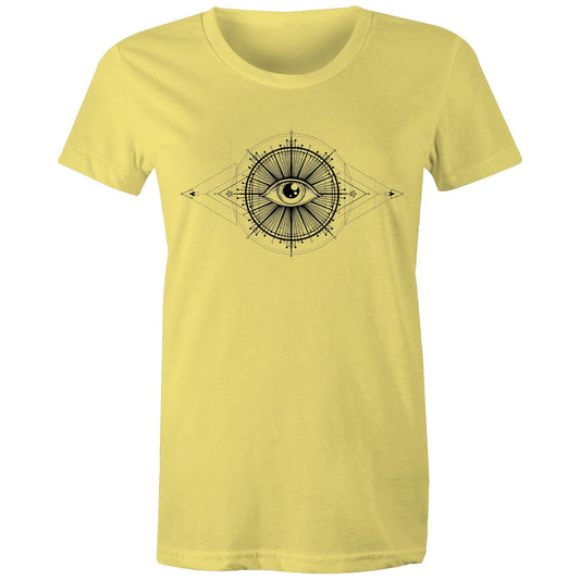 Women's Earthfolk Printed T shirt - Seeing Eye - The Crescent Moon