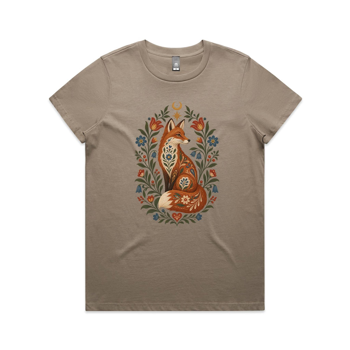 Women’s Fox Folk Art T-Shirt | Graphic Tee